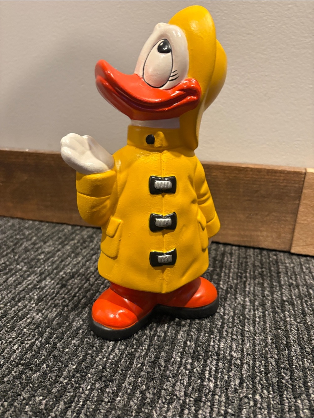 Donald Duck Figurine in Raincoat Decorative Accent